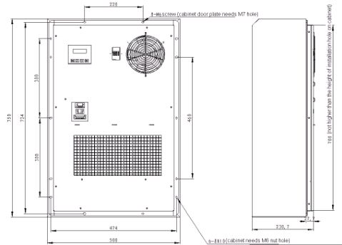 تهویه مطبوع AC0220V TC06-160JFL / 01،1600W، برای سرپوشیده / اتاق / ایستگاه پایه مخابراتی در فضای باز